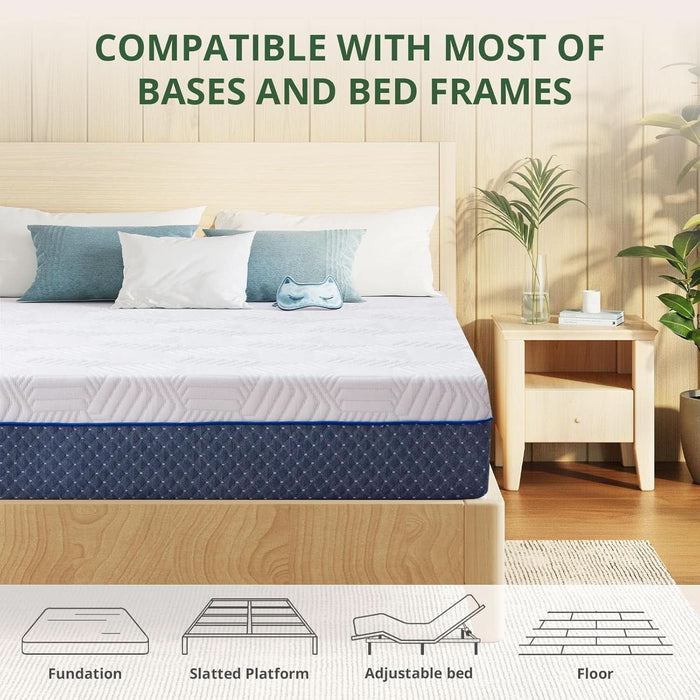 King Mattress, 12 Inch King Size Mattress in a Box, Firm Gel Memory Foam for Contouring Support & Pressure Relief, Assembled in the USA, Certipur-Us Certified, Fiberglass Free