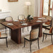78 Inch Rectangular Dining Table for 6-8 People, Large Modern Farmhouse Kitchen Table with Grooved Wood-Strip Base, Perfect for Dining Room or Family Gathering, Walnut