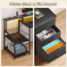 55" Computer Desk with File Drawer, Printer Space, Dark Black