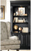 Traditional 3 Shelf Bookcase with One Canister Light Controlled in Black with Reddish Brown Rub Though