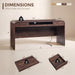 63" Modern Computer Desk with 2 Drawers, Wood Curved (Brown)