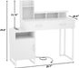 Vanity Desk, Small Vanity Desk with Power Outlet, Makeup Desk with Drawers and Cabinets, Vanity Set with Storage Shelves for Bedroom, No Mirror, White