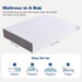 Memory Foam Mattress, Medium Firm, 12 Inch, Queen, White/Grey