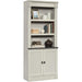 Palladia Book Shelf, Bookshelf with Storage, Library Bookcase with Doors and Adjustable Shelves, in Glacier Oak Finish
