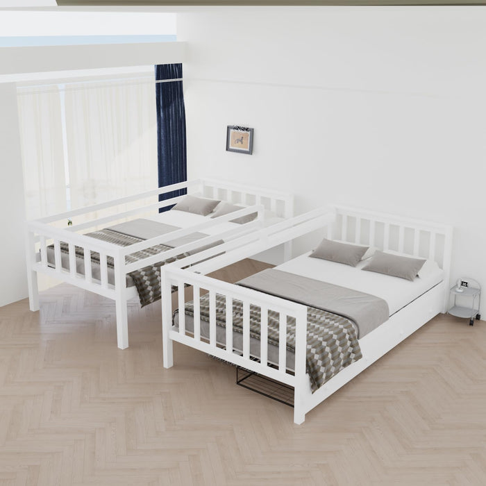 Twin Over Twin Bunk Bed With DetachableGuardrailSystem