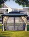 10 Ft X12 Ft Hardtop Gazebo for All Weather, with Double Metal Roof, Aluminum Alloy Frame, Net, and Curtain, Permanent Building for Patio, Deck, Backyard, Lawn, and Garden