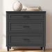 3 Drawer Dresser for Bedroom Set of 2, 31.5" Wide Modern Closet Chest of Drawers with Metal Handles,Wood Nightstand Storage Organizer for Living Room, Hallway, Black Grey