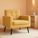 Yellow Compact Mid Century Upholstered Tufted Armchair