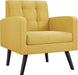 Yellow Compact Mid Century Upholstered Tufted Armchair
