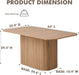 63" Large Dining Table for 4 6, [Rounded Corners] [Grooved Pedestal Base] Modern Rectangle Kitchen Dinner Dining Living Room Table