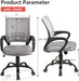 Office Chair Computer Chair Ergonomic Cheap Desk Chair Adjustable Comfortable Mid Back Task Rolling Swivel Chair with Lumbar Support for Home Office Desk (Grey)