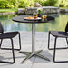 30” round Metal Bistro Table, Outdoor Small End Table for 2-4, All-Weather Modern Dining Side Furniture for Patio, Deck, Yard, Porch, Balcony - Black