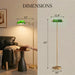 Sophisticated Gilded Bankers Floor Lamp Green Shade