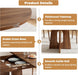 59-Inch Extendable Dining Table, Kitchen Table for 4-6 People | Farmhouse Wood Space-Saving Expandable Dinner Table, round to Oval Pedestal Dining Table, Dark Brown Walnut