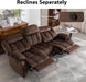 Manual Reclining Sofa Set, Classic Recliner Sofa with Overstuffed Arms and Backrest, Include 1 Recliner Chair and 1 3-Seat Reclining Sofa (Recliner+Sofa)