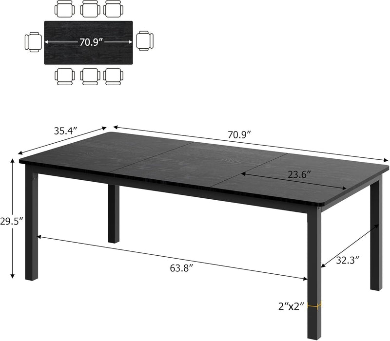 71 Inch IndustrialGrade DiningTable MetalFrame Set