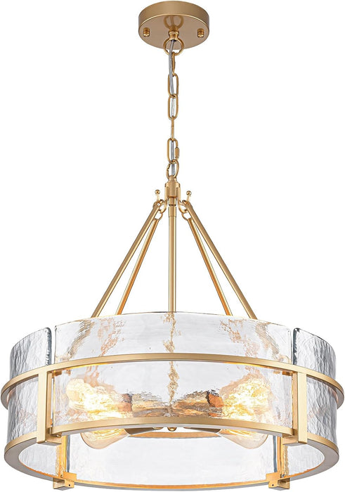 20.47" Modern Glass Chandelier, Gold Dining Room Light Fixtures over Table
