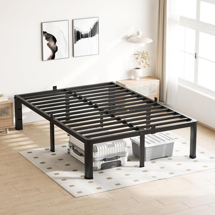 18 Inch Full Bed Frame with round Corners No Box Spring Needed