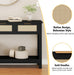 Entryway Console Table with 3 Rattan Drawers - Long Sofa Table behind Couch Modern Fluted Hallway Living Room Storage Cabinet, Entry Table Open Shelf Foyer Furniture, Anti-Tip, Black, 47 Inch