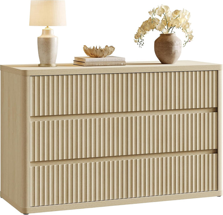 53.5" Extra Wide Dresser for Bedroom Dressers with 6 Fluted Drawers