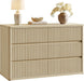 53.5" Extra Wide Dresser for Bedroom Dressers with 6 Fluted Drawers