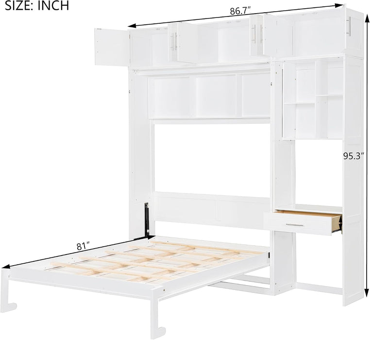 Full Size Murphy Bed With IndustrialConstructionGrade Desk