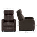 Single Recliner Chair Sofa Furniture Modern Leather Chaise Couch,Brown