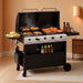 Propane Gas Grill and Griddle Combo with Porcelain-Enameled Cast Iron Grates, Dual Outdoor BBQ Grill with Flat Top Griddle for Barbecue, 696 SQ.IN. Cooking Area