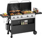 Propane Gas Grill and Griddle Combo with Porcelain-Enameled Cast Iron Grates, Dual Outdoor BBQ Grill with Flat Top Griddle for Barbecue, 696 SQ.IN. Cooking Area