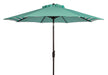 Athens 9' Market Crank Striped Patio Umbrella, Dk Green/White