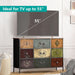 Dresser for Bedroom with 9 Deep Fabric Drawers, Wide TV Stand Storage Cabinet, Colorful Chest of Drawers for Closet, Nursery, Entryway, Hallway
