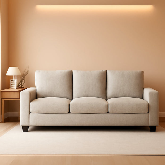 White Queen Upholstered Sleeper Sofa With GelMemoryFoam