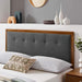 Draper Tufted Queen Fabric and Wood Headboard in Walnut Charcoal