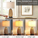 Touch Control Rattan Table Lamps, 3 Way Dimmable Bedside Lamps for Bedroom Set of 2 with 2 USB Ports and AC Outlet, Nightstand Lamps for Living Room (LED Bulbs Included), Grass