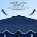 9Ft Patio Market Umbrella with Scallop Trim, Uv-Fade-Resistant 210G Canopy, Crank & Tilt, Wind Vent, Heavy-Duty Frame - Navy
