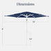 Best Choice Products 7.5Ft Patio Umbrella White Pole, Outdoor Market Umbrella with Push Button Tilt and Crank Lift, Steel Pole Umbrella for Backyard Patio Garden Pool Outdoor Shade - Navy