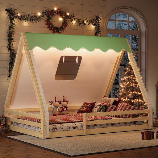 Full Size Premium Montessori Solidwood Floorbed Canopy