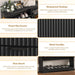 Black Fluted Shoe Cabinet With OpenStorageCompartment