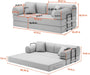 Azure 78.7in Corduroy Convertible Sleeper Sofa Bed
