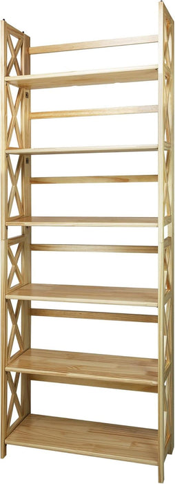 Montego 3-Shelf Folding Bookcase, Natural , 27.5" Wide