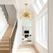 24Inch Golden Gleaming SputnikChandelier With Nine Lights