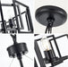 Industrial Style Chandelier, with Matt Black Finish Geometric Shade Pendant Lighting Fixture for Dining Room Living Room Kitchen Island Bedroom 5-Light