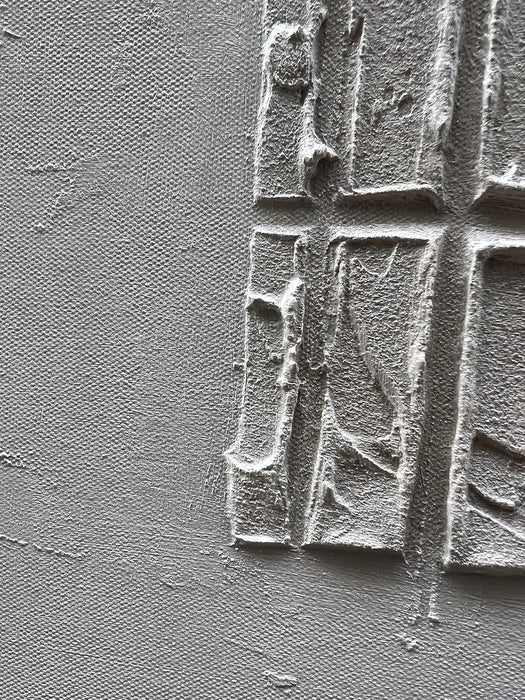 Art Hand-Painted White Texture Abstract Art Oil Painting 45X30 Inch Contemporary Minimalist Art Home Wall Decoration Painting