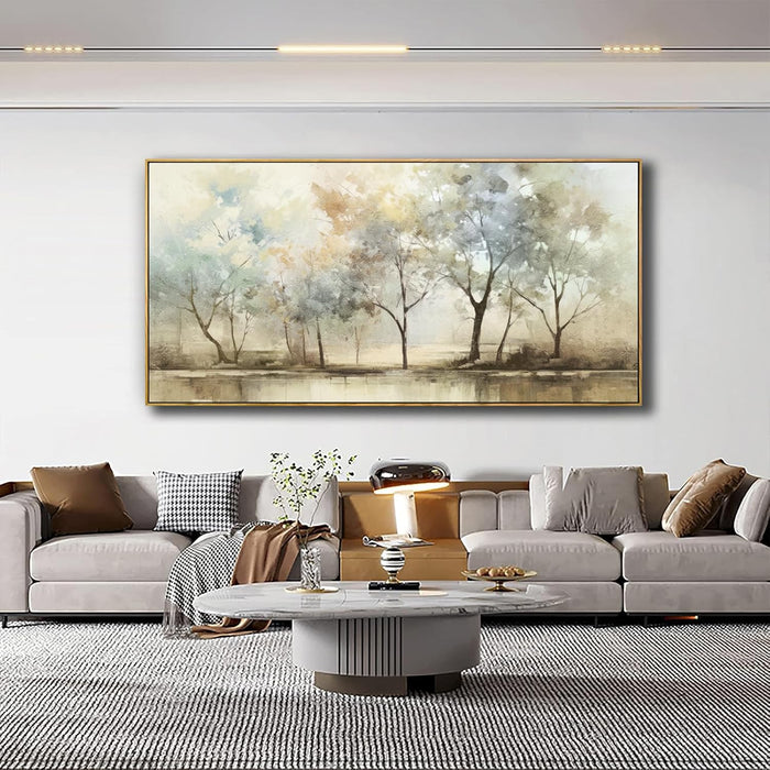 Abstract Wall Art Artwork Retro Trees Pictures Decor Canvas Painting Framed Ready to Hang Living Room Bedroom and Office Wall Decor 20X40 Inch