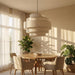 FiveTier Farmhouse Pendant Light Beige Linen Shade