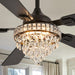 52" Crystal Chandelier Ceiling Fan with Lights - (Classic, Black)