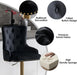 Velvet Gold Bar Stools Set of 2 Modern Counter Height Bar Stools with Lion Pull Ring Tufted Back, Nailhead Upholstered Barstools for Home Kitchen Island, Swivel Adjustable Stool Chair in Black