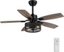 42 Inch Ceiling Fans with Lights and Remote Control, Ceiling Fan for Bedroom Living Room and Patio, Caged Ceiling Fan for Indoor and Outdoor