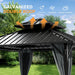 12'X12' Outdoor Hardtop Gazebo, Aluminum Gazebo with Double Galvanized Steel Roof, Curtains and Netting for Patio, Backyard, Deck, Lawn, Easy Assembly (Grey)