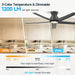 52-Inch Quiet Smart Black Ceiling Fan Brushless